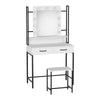Modern Dressing Table Set 2 Drawer LED Lighted Mirror Makeup Vanity Desk 80x40