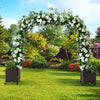 288cm Garden Arch Trellis Outdoor Arbor Archway w/2 Planter Boxes-Black