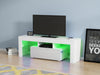 Modern White TV Unit 130cm TV Cabinet Stand High Gloss Door Matt RGB LED Lights