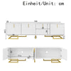 Modern TV Stand Cabinet TV Entertainment Centre Unit mit Gold Metal Legs, White