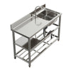 Stainless Steel Single Bowl Catering Sinks Commercial Home Kitchen LHD Platform