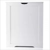 Large Laundry Linen Cabinet Bathroom Storage Chest Wooden Linen Hamper Bin-White