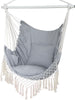 Hammock chair,hanging rope swing chair with2cushions, for indoor and outdoor use