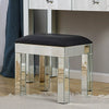Glass Mirrored Dressing Table Makeup Vanity Desk Bedroom w/ Drawer&Mirror&Stool