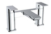 Bathroom Bath Filler Mixer Tap Modern Square Twin Lever Bath Mixer Tap Chrome