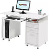 Computer Desk Emperor PC2s White with Storage and A4 Filing Drawer