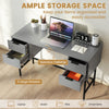 COSTWAY 120cm Home Office Desk Computer Desk w/4 Drawers & Storage-Grey