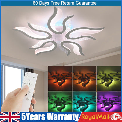 Modern Chandelier LED Lamp White Frame Ceiling Light Pendant Lights Living Room