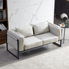 Single/Double/Triple Sofa Armchair Faux Leather Cushion Seat Metal Frame Armrest