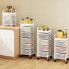 Rotating Veg Fruits Trolley Basket Rack Metal Kitchen Bathroom Storage Shelf UK