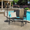 Costway 2-Person Patio Swing Glider Bench Outdoor Glider Loveseat Chair