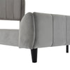 DOUBLE BED FRAME 4FT6 UPHOLSTERED PLATFORM WITH HEADBOARD AND SOLID WOODEN SLATS