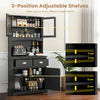 Multifunctional Modern Storage Cabinet 4 Doors Cupboard-Black