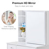 Modern Dressing Table Makeup Desk Sliding Mirror Shelf Stool 5 Drawers White