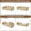 MODERN FABRIC SOFA BED LOVESEAT CLICK CLACK SOFA SETTEE RECLINER COUCH, BEIGE