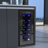 33L Freestanding Wine Fridge with Temperature Control, LED Light, 12 Bottles UK