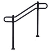 1120MM Iron Handrail Adjustable Metal Stairs Handrail Fits 0-4 Steps Garden