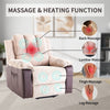 Electric Recliner Massage Heated Vibration Sofa Reclining Lounge Armchair Brown
