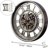 Large Wall Clocks for Living Room 60 CM Moving Gear Bronze, Modern Decorative