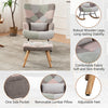 Rocking Chair with Footstool Fabric Velvet Relax Chair Lounge Recliner Armchair