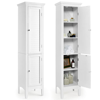 5-Tier Bathroom Tall Cabinet Freestanding Storage Narrow Slim Tower Cabinet
