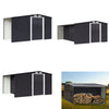 2in1 Sheds Galvanised Steel Shed Garden Storage Ventilation Log Tools Cabinet