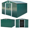 Green Metal Garden Sheds 8FTx6FT Outdoor Bike Tools Storage House Lockable
