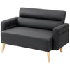 Small 2 Seater Sofa, Faux Leather Loveseat Couch for Living Room, Bedroom
