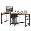 200 cm Long Desk, Double Computer Desk with 2 Drawers, Two Person Writing Table