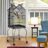 Open Top Large Metal Rolling Bird Cage for Budgie Parrot Canary Cockatiel 139cm
