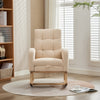 Rocking Chair w/ Adjustable Footrest for Living Room Teddy Fabric Rocking Chair