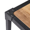 Rectangle Coffee Table Simple Design Wooden Top Metal Legs Living Room Furniture