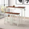 3-Piece Kitchen Dining Table Set 2 person Counter Height Pub Table w/ 2 Stools
