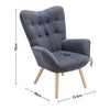 Retro Modern Armchair Wing Back Button Chair Single Sofa Seat Upholstery Linen