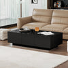 Coffee Table with Drawers Push-Pull Storage High Gloss Black for Living Room