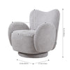 Modern Swivel Tub Sofa Grey Teddy Chenille Occasional Accent Chair Living Room