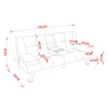 Sofa Bed Luxury PU Leather Manhattan 3 Seater Chrome Legs Recliner Settee Brown