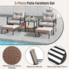 5 Pieces Wicker Patio Furniture Patio Conversation Bistro Set