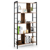 5-Tier Bookshelf Industrial Style Bookcase Free Standing Storage Display Shelves