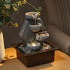 Garden Resin Fountain Water Feature LED Light for Outdoors, Patios and Balconies