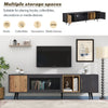 TV Stand Cabinet Unit Modern Glass Door Entertainment Living Room Furniture