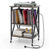 Record Player Stand Turntable Stand Vinyl Storage Cabinet Grey