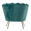 Upholstered Lotus Plush Velvet Scallop Shell Tub Chair Armchair Sofa Seat Blue