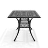 5ft cm Outdoor Dining Table Cast Aluminum Patio Dining Table with Umbrella Hole