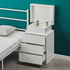 LED Light 3 Drawers Bedside Table High Gloss Cabinet Side End Table Living Room