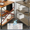 L-Shaped Home Computer Desk Table Writing With Fabric Pocket Hook Storage Shelf