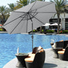 3m Garden Sunshade Round Heavy Pole Parasol Crank Tilt Patio Umbrella UV Protect