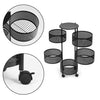 5 Tier Kitchen Rotating Storage Trolley Cart Utility Vegetable Mobile Shelf Rack