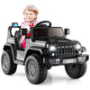 Kids Battery Powered Electric Jeep Ride on Car w/ Lights & Remote Control-Black