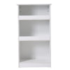 Compact White Kitchen Breakfast Bar Set 1 Table with 3-Tier Storage + 2 Stools